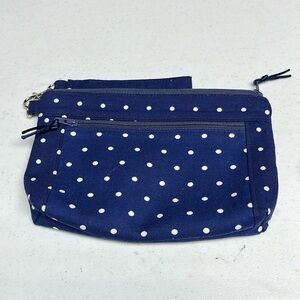 Wristlet Blue and White Polka Dots